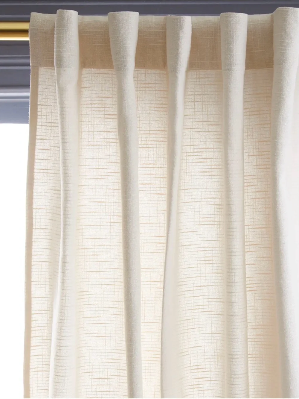 Quince Cotton Slub Curtain Panel in Natural 96x108”